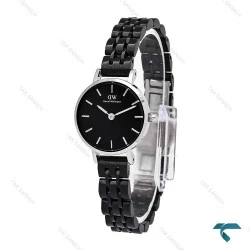 ساعت DW زنانه مینی گرد سیلور بند فلزی مشکی DW-6758-L