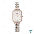 ساعت زنانه DW مستطیلی دو رنگ رزگلد ایندکس نگین DW-6765-L
