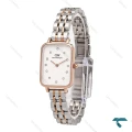ساعت زنانه DW مستطیلی دو رنگ رزگلد ایندکس نگین DW-6765-L