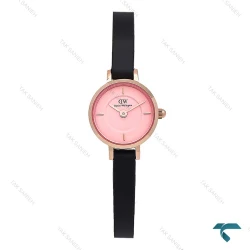 ساعت دنیل ولینگتون زنانه مینی گرد بند چرم صفحه صورتی DW-6767-L