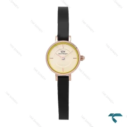 ساعت زنانه دنیل ولینگتون مینی گرد رزگلد بند چرم صفحه نباتی DW-6768-L