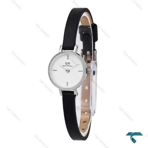 ساعت زنانه دنیل ولینگتون مینی گرد سیلور بند چرم مشکی DW-6770-L