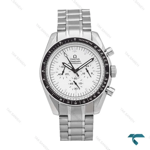 ساعت مردانه امگا اسپیدمستر پروفشنال نقره ای صفحه سفید Omega-6803-G