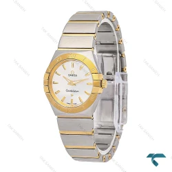 ساعت زنانه امگا کانسلیشن دورنگ طلایی صفحه سیلور Omega-6809-L
