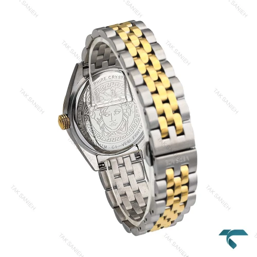 ساعت ورساچه V-Code زنانه دورنگ طلایی صفحه سبز Versace-6814-L