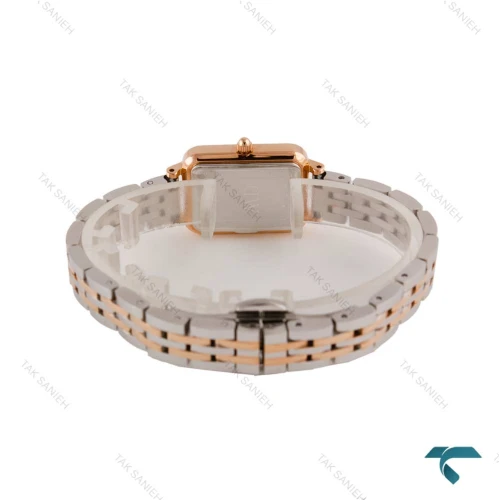 ساعت دنیل ولینگتون زنانه مستطیلی دورنگ رز DW-6819-L