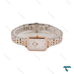 ساعت دنیل ولینگتون زنانه مستطیلی دورنگ رز DW-6819-L