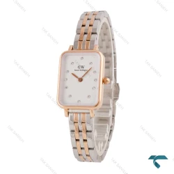 ساعت دنیل ولینگتون زنانه مستطیلی دورنگ رز DW-6819-L