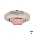 ساعت مچی DW زنانه مستطیلی دورنگ رزگلد صفحه صورتی DW-6820-L