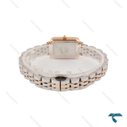 دنیل ولینگتون زنانه مستطیلی دورنگ رزگلد صفحه آبی DW-5900-L