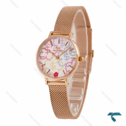 ساعت دنیل ولینگتون زنانه گرد حصیری صفحه طرحدار DW-6824-L