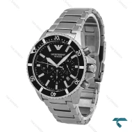 ساعت امپریو آرمانی Diver مردانه استیل صفحه مشکی Armani-6857-G