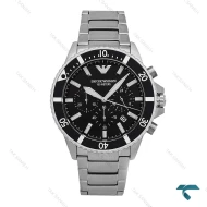 ساعت امپریو آرمانی Diver مردانه استیل صفحه مشکی Armani-6857-G