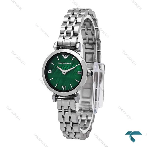 ساعت زنانه امپریو آرمانی مینی استیل صفحه سبز خطی Armani-6858-L