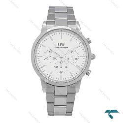 ساعت مردانه DW سه موتوره نقره ای صفحه سفید DW-6866-G