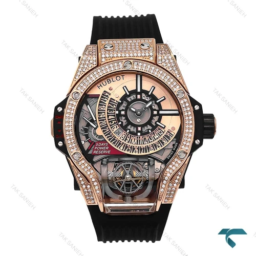 ساعت هابلوت بیگ بنگ مردانه رزگلد فول نگین Hublot-6868-G