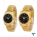 ساعت ست رولکس دیت جاست طلایی صفحه مشکی خطی Rolex-6744-S