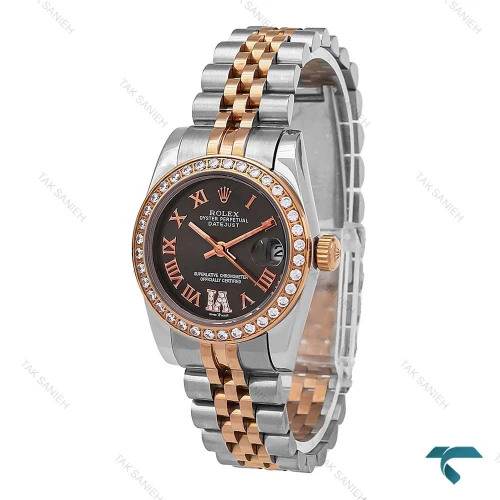 ساعت زنانه رولکس دورنگ رزگلد دورنگین Rolex-6893-L