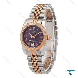 رولکس زنانه رولکس دورنگ رزگلد صفحه بنفش Rolex-6896-L
