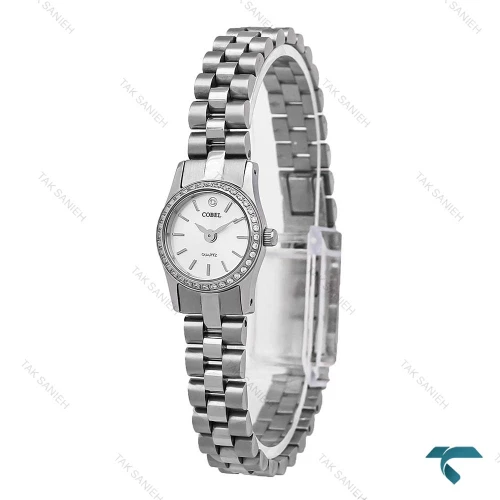ساعت زنانه کوبل مینی نقره ای دورنگین Cobel-6901-L