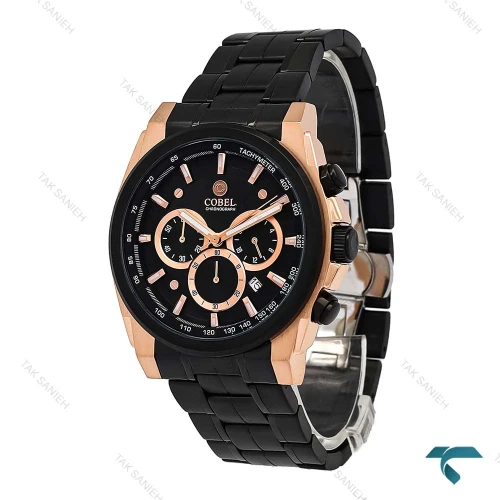 ساعت کوبل CB6291G مردانه رزگلد مشکی Cobel-6905-G