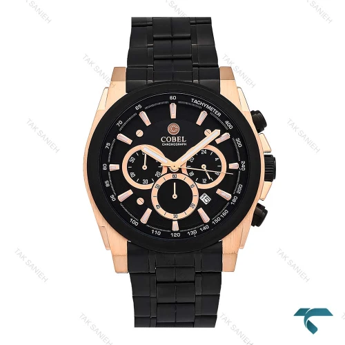 ساعت کوبل CB6291G مردانه رزگلد مشکی Cobel-6905-G