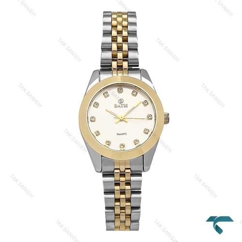 ساعت داتیس زنانه D8889L دورنگ طلایی صفحه سیلور Datis-6909-L