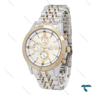 ساعت داتیس D8813G مردانه سه موتوره دورنگ طلایی Datis-6919-G