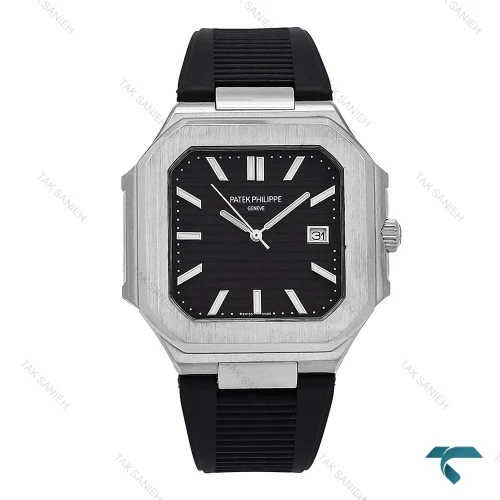 ساعت پتک فیلیپ Cubitus مردانه سیلور بند رابر مشکی Patek-6926-G