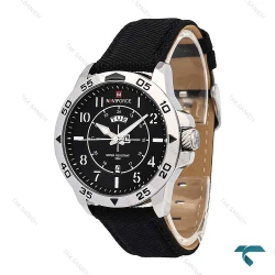 ساعت نیوی فورس NF9204 مردانه نقره ای بند مشکی NaviForce-6948-G