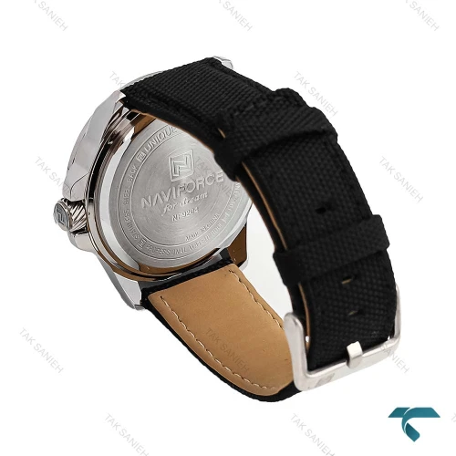 ساعت نیوی فورس NF9204 مردانه نقره ای بند مشکی NaviForce-6948-G