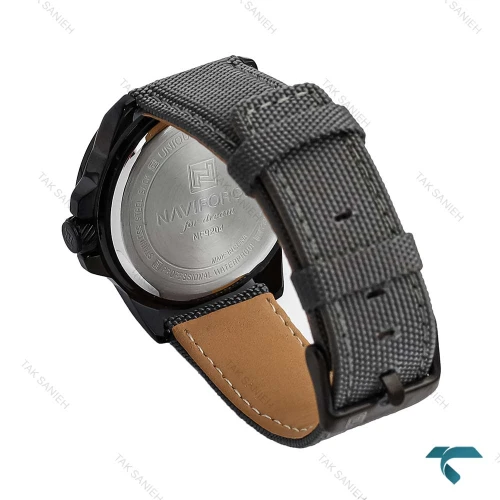 ساعت مچی نیوی فورس NF9204 مردانه مشکی بند طوسی NaviForce-6950-G