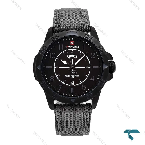 ساعت مچی نیوی فورس NF9204 مردانه مشکی بند طوسی NaviForce-6950-G