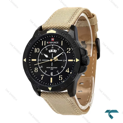 ساعت نیوی فورس NF9204 مردانه مشکی بند خاکی NaviForce-6952-G