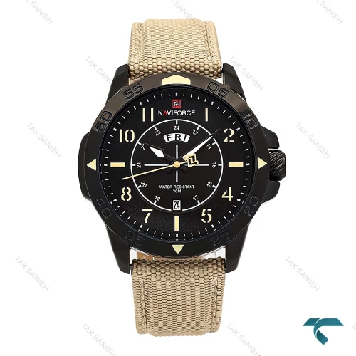 ساعت نیوی فورس NF9204 مردانه مشکی بند خاکی NaviForce-6952-G