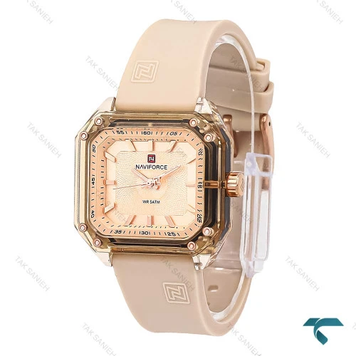 ساعت نیوی فورس NF7106 زنانه کرم NaviForce-6957-L