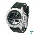 ساعت نیوی فورس NF9221 مردانه سیلور سبز بند رابر NaviForce-6963-G