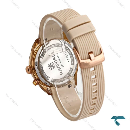 ساعت دخترانه نیوی فورس NF7103 کرمی NaviForce-6979-L