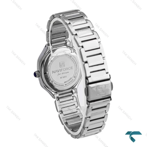 ساعت زنانه نیوی فورس NF5042 نقره ای صفحه سفیدNaviForce-6984-L