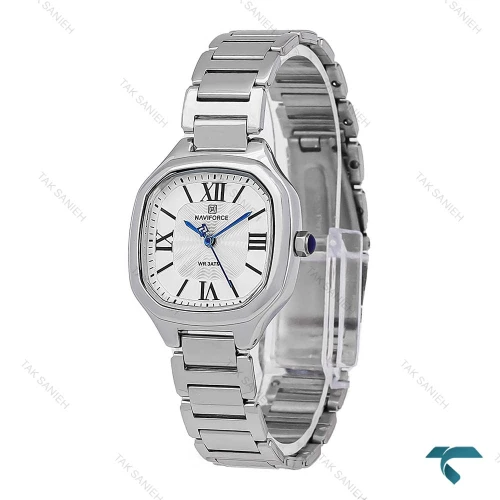 ساعت زنانه نیوی فورس NF5042 نقره ای صفحه سفیدNaviForce-6984-L