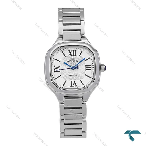 ساعت زنانه نیوی فورس NF5042 نقره ای صفحه سفیدNaviForce-6984-L