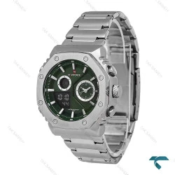 ساعت نیوی فورس NF9216 مردانه سیلور صفحه سبز NaviForce-6988-G