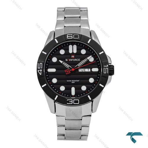ساعت نیوی فورس NF9198 مردانه سیلور مشکی NaviForce-6989-G