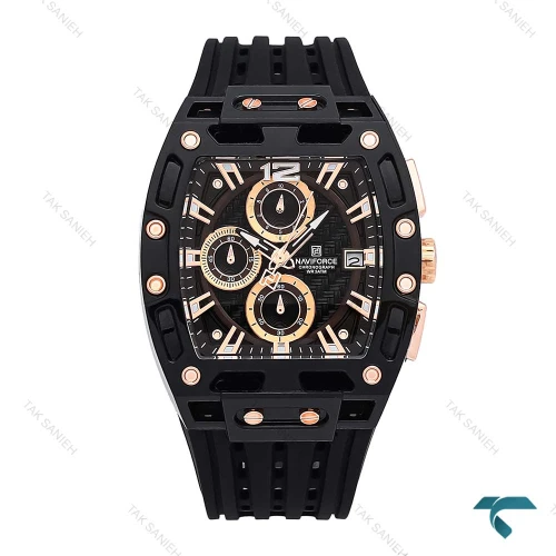 ساعت مچی مردانه نیوی فورس NF7105 مشکی رزگلد NaviForce-6992-G