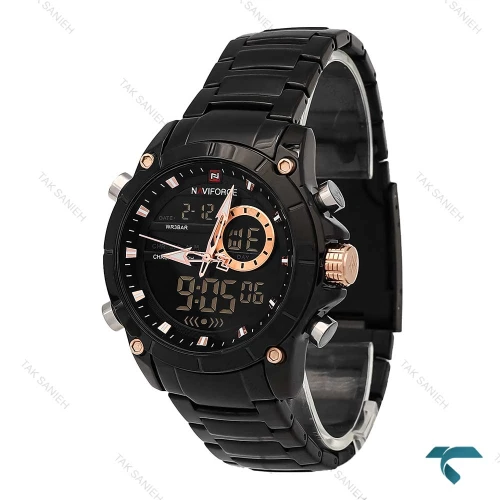 ساعت مچی مردانه نیوی فورس NF9163 دوزمانه مشکی NaviForce-7004-G