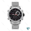 ساعت مچی نیوی فورس NF9163 مردانه دوزمانه سیلور مشکی NaviForce-7005-G