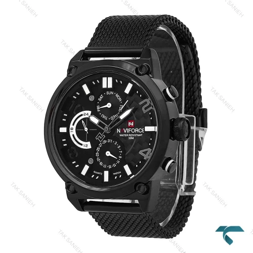 ساعت مچی مردانه ناوی فورس NF9068 مشکی عقربه سفید NaviForce-7006-G