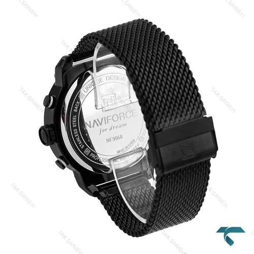 ساعت مچی مردانه ناوی فورس NF9068 مشکی عقربه سفید NaviForce-7006-G
