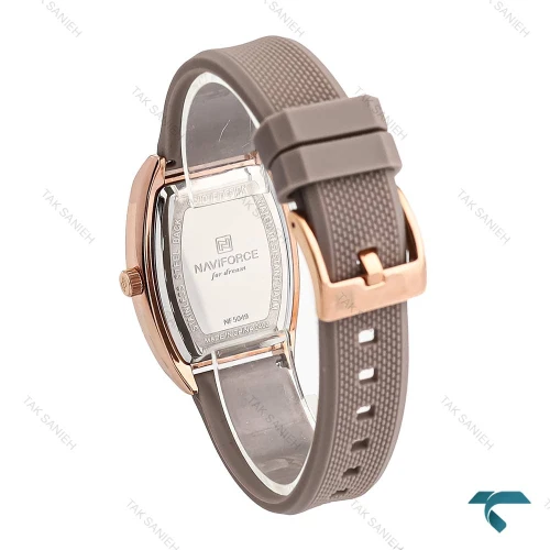 ساعت زنانه نیوی فورس NF5049 رزگلد قهوه ای NaviForce-7009-L