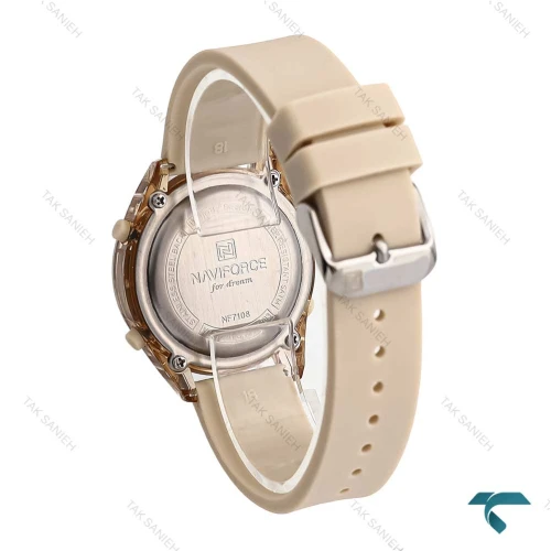 ساعت دخترانه نیوی فورس NF7108 کرمی NaviForce-7017-L